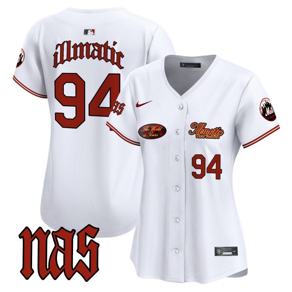 Women's Mets Nas Illmatic Vapor Premier Limited Jersey V2 - All Stitched - Image 10