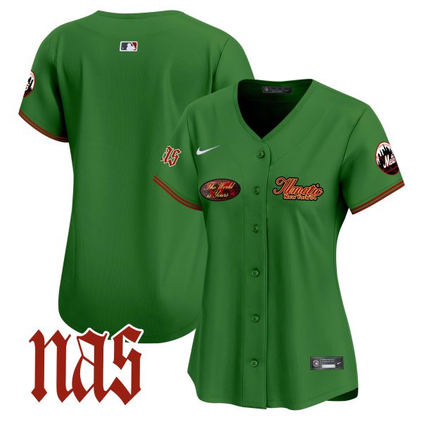 Women's Mets Nas Illmatic Vapor Premier Limited Jersey V2 - All Stitched - Image 15