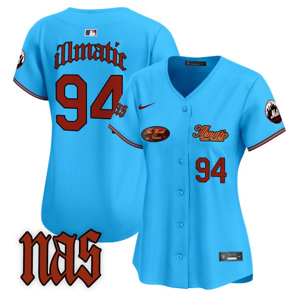 Women's Mets Nas Illmatic Vapor Premier Limited Jersey V2 - All Stitched - Image 16