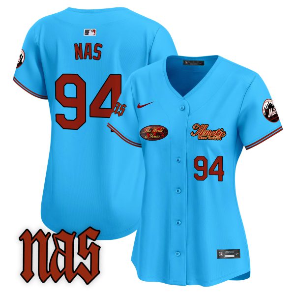 Women's Mets Nas Illmatic Vapor Premier Limited Jersey V2 - All Stitched - Image 17