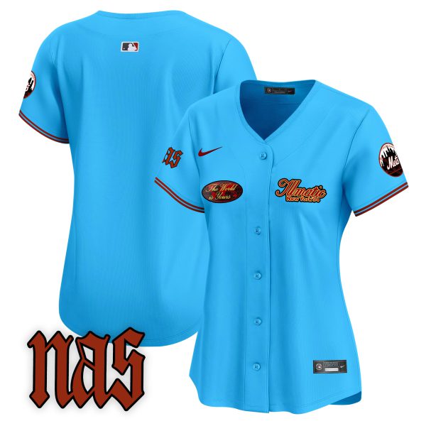 Women's Mets Nas Illmatic Vapor Premier Limited Jersey V2 - All Stitched - Image 18