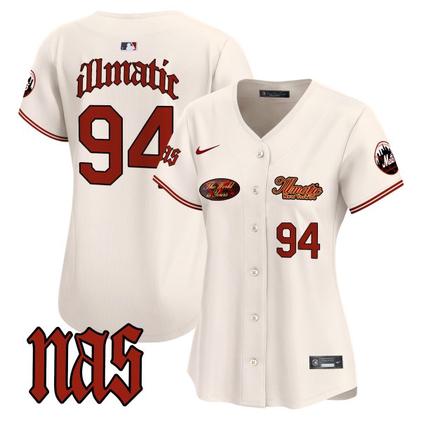 Women's Mets Nas Illmatic Vapor Premier Limited Jersey V2 - All Stitched
