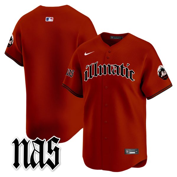 Men's Mets Nas Illmatic Vapor Premier Limited Jersey - All Stitched - Image 14