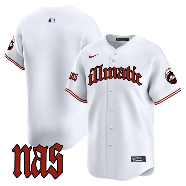 Men's Mets Nas Illmatic Vapor Premier Limited Jersey - All Stitched - Image 28