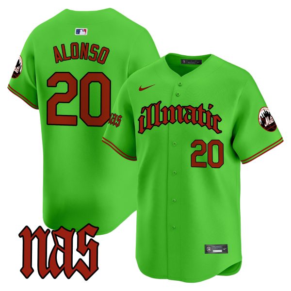 Men's Mets Nas Illmatic Vapor Premier Limited Jersey - All Stitched - Image 33