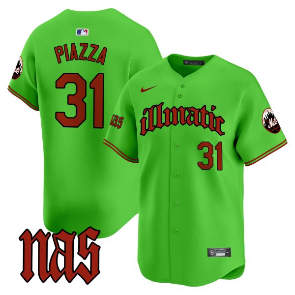 Men's Mets Nas Illmatic Vapor Premier Limited Jersey - All Stitched - Image 34