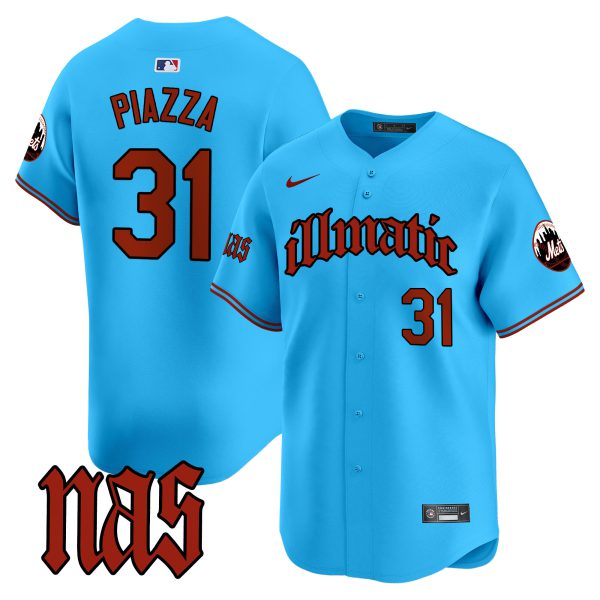 Men's Mets Nas Illmatic Vapor Premier Limited Jersey - All Stitched - Image 41
