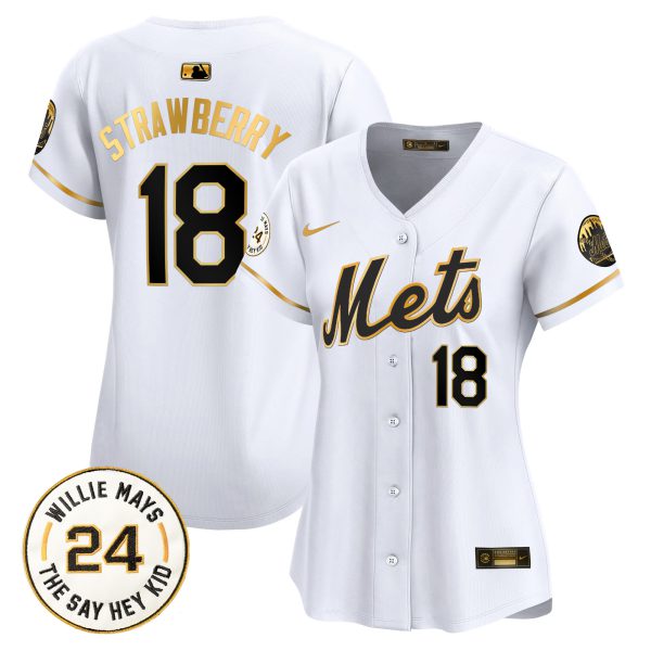 Women's Mets Willie Mays Patch Vapor Premier Limited Jersey - All Stitched - Image 3