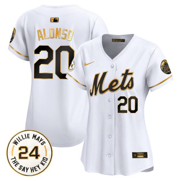 Women's Mets Willie Mays Patch Vapor Premier Limited Jersey - All Stitched - Image 5