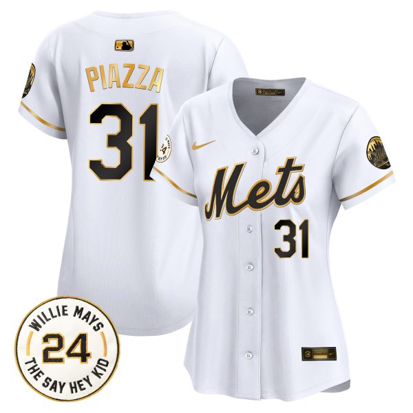 Women's Mets Willie Mays Patch Vapor Premier Limited Jersey - All Stitched - Image 6