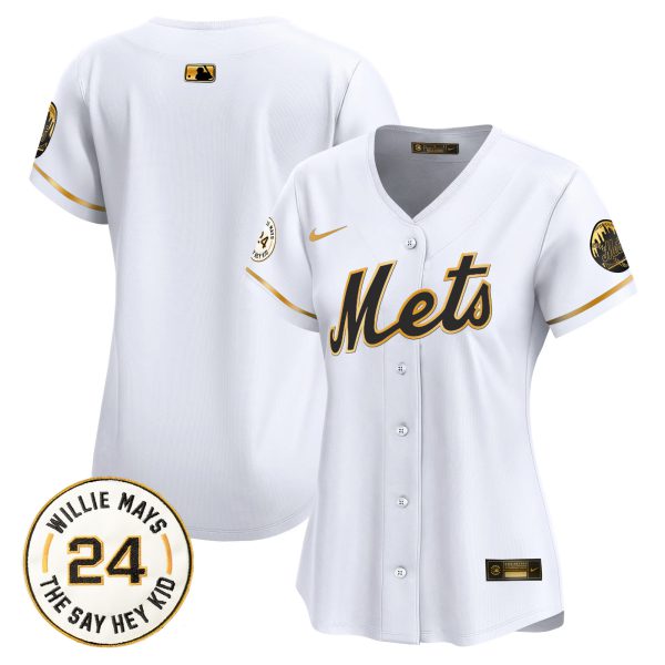 Women's Mets Willie Mays Patch Vapor Premier Limited Jersey - All Stitched - Image 7