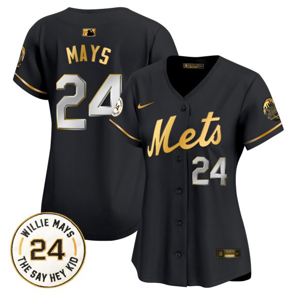 Women's Mets Willie Mays Patch Vapor Premier Limited Jersey - All Stitched - Image 8