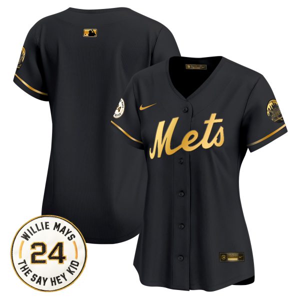 Women's Mets Willie Mays Patch Vapor Premier Limited Jersey - All Stitched - Image 14