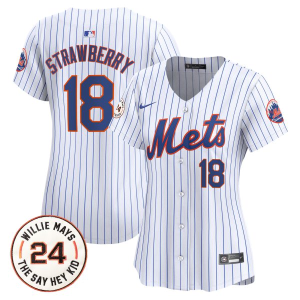 Women's Mets Willie Mays Patch Vapor Premier Limited Jersey - All Stitched - Image 17