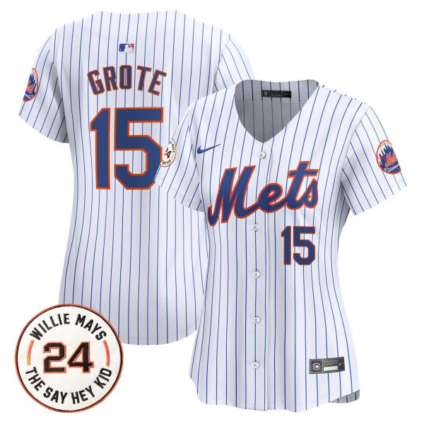 Women's Mets Willie Mays Patch Vapor Premier Limited Jersey - All Stitched - Image 18