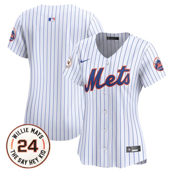 Women's Mets Willie Mays Patch Vapor Premier Limited Jersey - All Stitched - Image 21