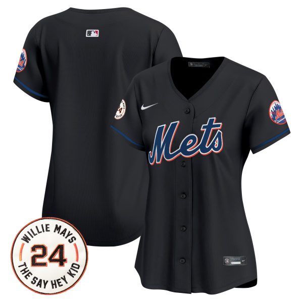 Women's Mets Willie Mays Patch Vapor Premier Limited Jersey - All Stitched - Image 28