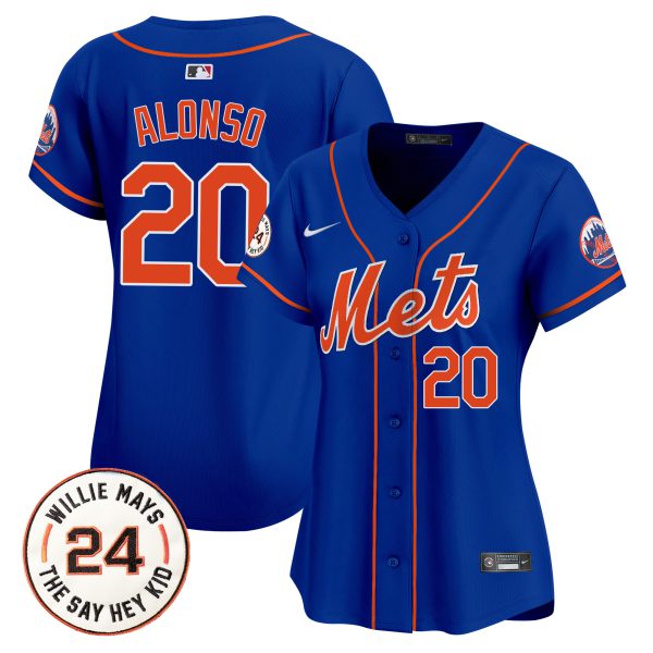 Women's Mets Willie Mays Patch Vapor Premier Limited Jersey - All Stitched - Image 33