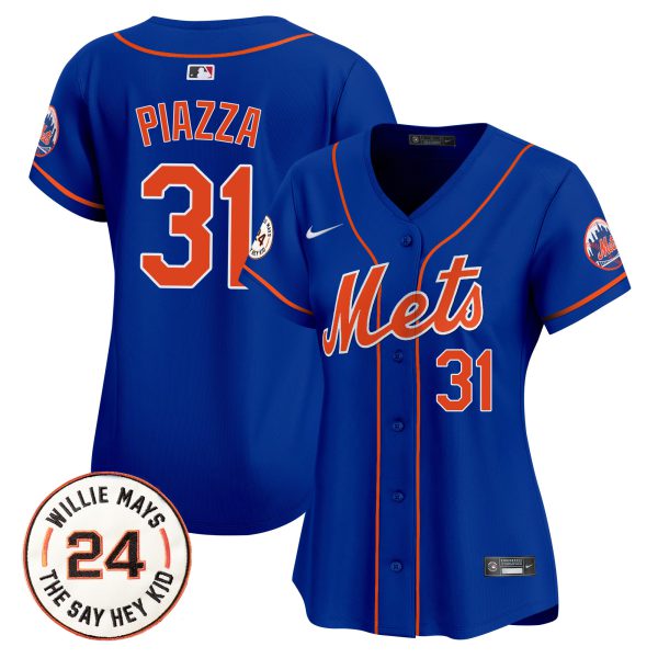 Women's Mets Willie Mays Patch Vapor Premier Limited Jersey - All Stitched - Image 34