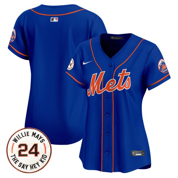 Women's Mets Willie Mays Patch Vapor Premier Limited Jersey - All Stitched - Image 35