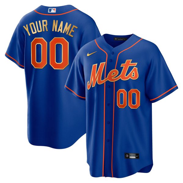 New York Mets Gold Custom Jersey - All Stitched - Image 2