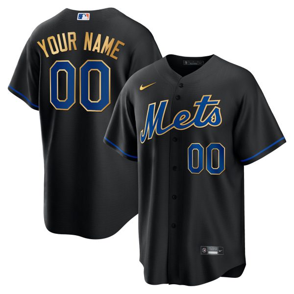 New York Mets Gold Custom Jersey - All Stitched - Image 4
