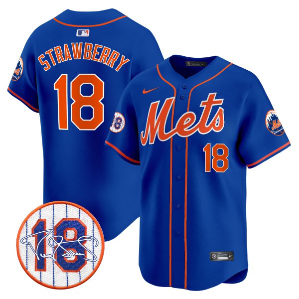 Men's Mets Darryl Strawberry Patch Vapor Premier Limited Jersey - All Stitched - Image 29