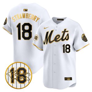 Men's Mets Darryl Strawberry Patch Vapor Premier Limited Jersey - All Stitched