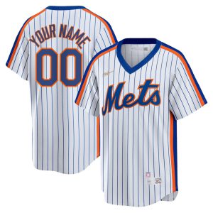 New York Mets Throwback White Custom Jersey - All Stitched