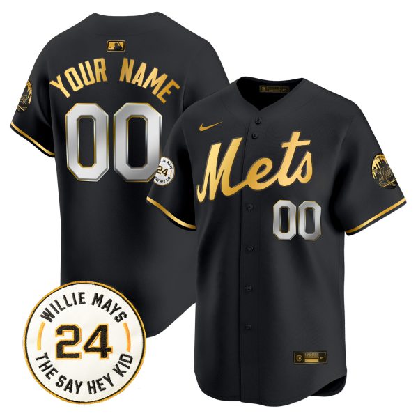 Mets Willie Mays Patch Vapor Premier Limited Custom Jersey - All Stitched - Image 2