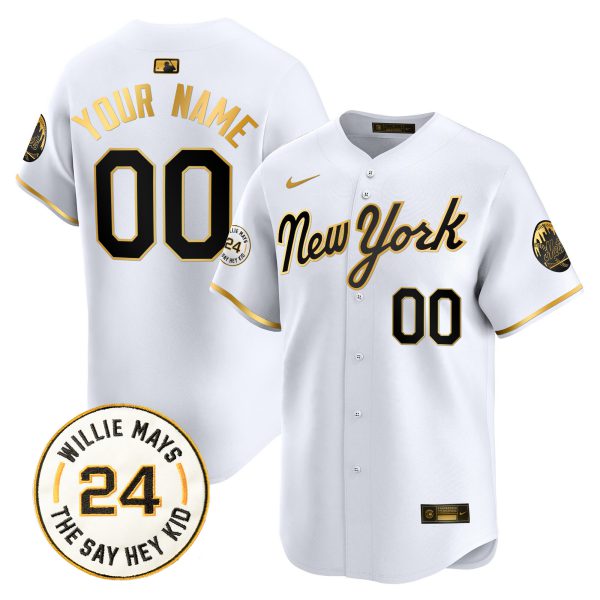 Mets Willie Mays Patch Vapor Premier Limited Custom Jersey - All Stitched - Image 6