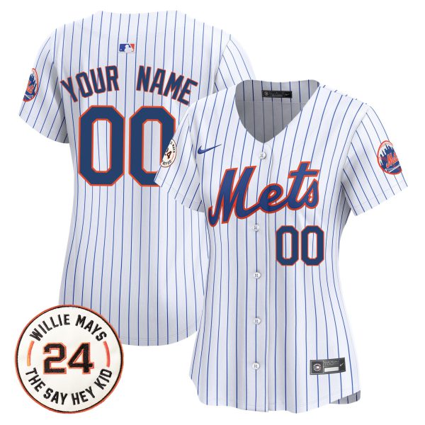 Mets Willie Mays Patch Vapor Premier Limited Custom Jersey - All Stitched - Image 9