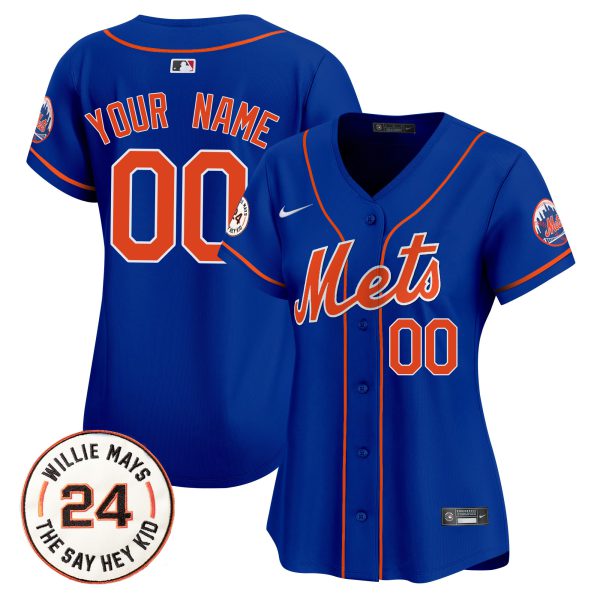 Mets Willie Mays Patch Vapor Premier Limited Custom Jersey - All Stitched - Image 11