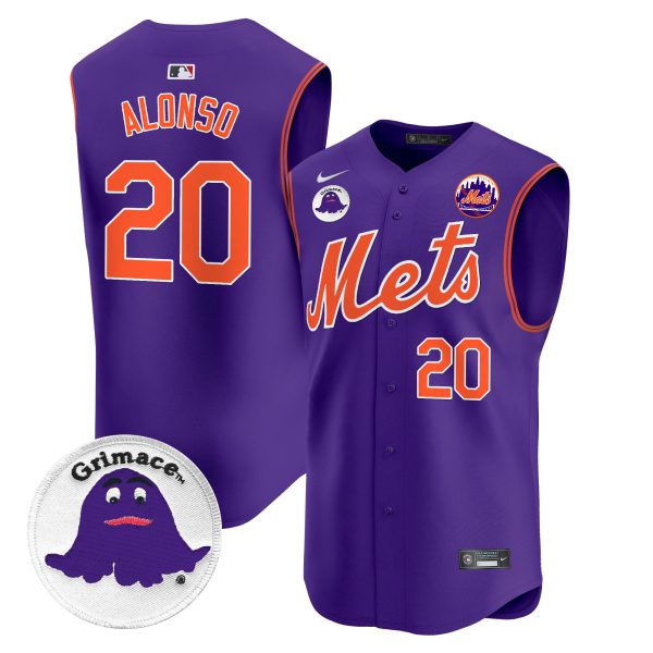 Men's Mets Grimace Vapor Premier Sleeveless Jersey - All Stitched - Image 5