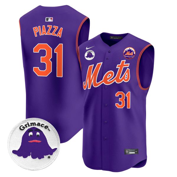 Men's Mets Grimace Vapor Premier Sleeveless Jersey - All Stitched - Image 6