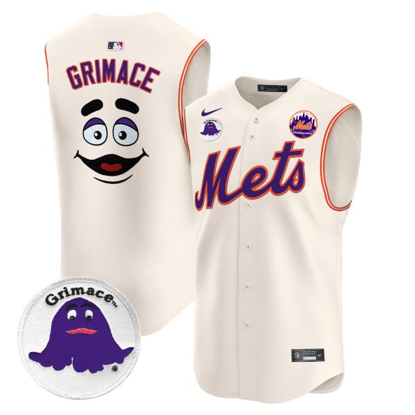 Men's Mets Grimace Vapor Premier Sleeveless Jersey - All Stitched - Image 33
