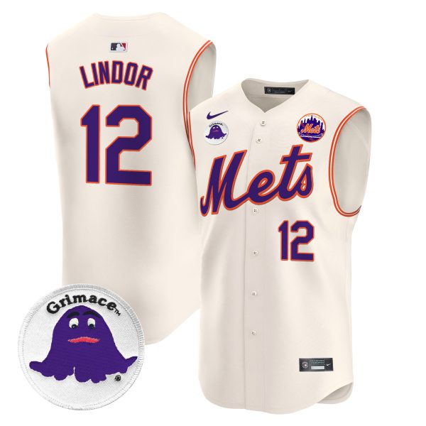 Men's Mets Grimace Vapor Premier Sleeveless Jersey - All Stitched - Image 34