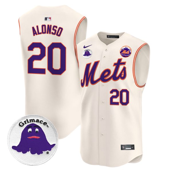 Men's Mets Grimace Vapor Premier Sleeveless Jersey - All Stitched - Image 37