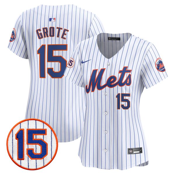 Women's New York Mets Jerry Grote Patch Vapor Premier Limited Jersey - All Stitched - Image 16