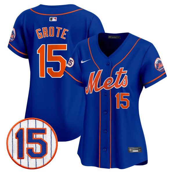 Women's New York Mets Jerry Grote Patch Vapor Premier Limited Jersey - All Stitched - Image 30