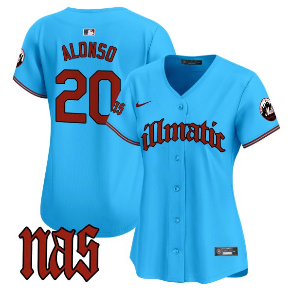 Women's Mets Nas Illmatic Vapor Premier Limited Jersey - All Stitched - Image 40