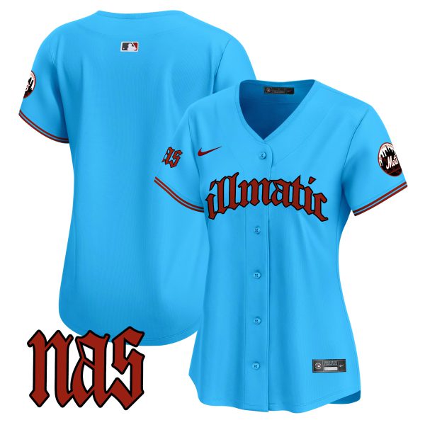 Women's Mets Nas Illmatic Vapor Premier Limited Jersey - All Stitched - Image 42