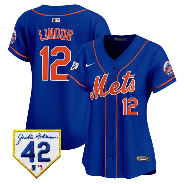 Women's New York Mets 2024 Jackie Robinson Patch Vapor Premier Limited Jersey - All Stitched - Image 25