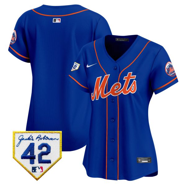 Women's New York Mets 2024 Jackie Robinson Patch Vapor Premier Limited Jersey - All Stitched - Image 30
