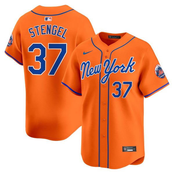 Stengel #37 New York Mets Orange Jersey - All Stitched - Image 2