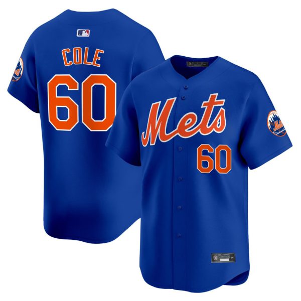 Brian Cole #60 New York Mets Royal Jersey - All Stitched - Image 2