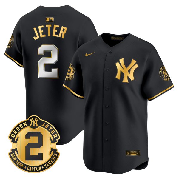 Men's Yankees Derek Jeter Patch Vapor Premier Limited Jersey - All Stitched - Image 4