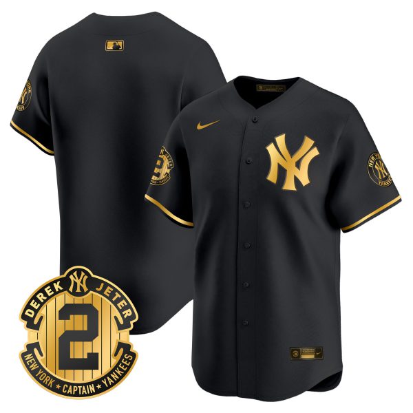 Men's Yankees Derek Jeter Patch Vapor Premier Limited Jersey - All Stitched - Image 9