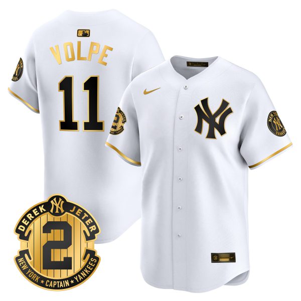 Men's Yankees Derek Jeter Patch Vapor Premier Limited Jersey - All Stitched - Image 11