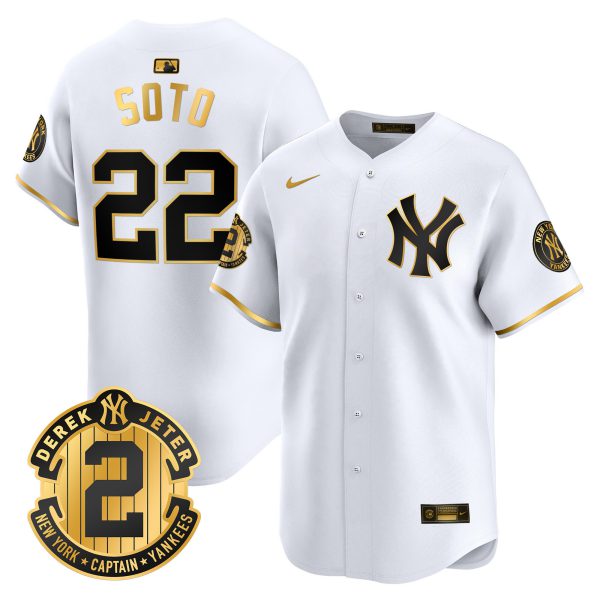 Men's Yankees Derek Jeter Patch Vapor Premier Limited Jersey - All Stitched - Image 15